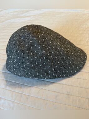 Barts Little Boy SZ 53 Gray w/White Polka Dots Cap Hat VTG Paperboy Style